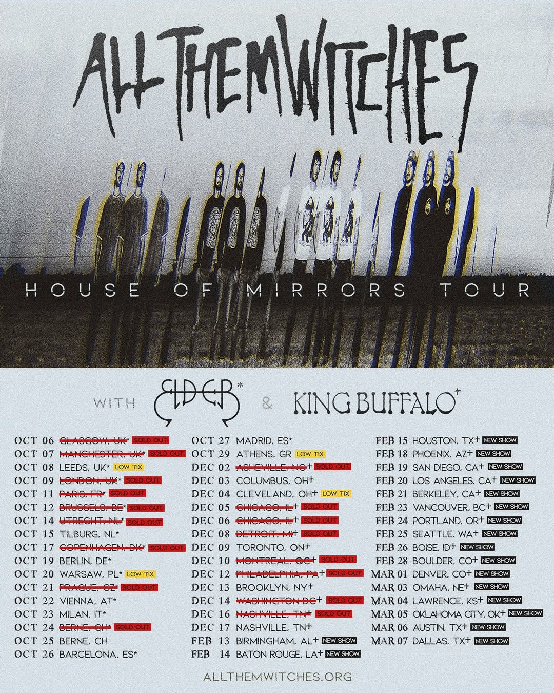 All Them Witches House of Mirrors Tour Poster 2025-2026